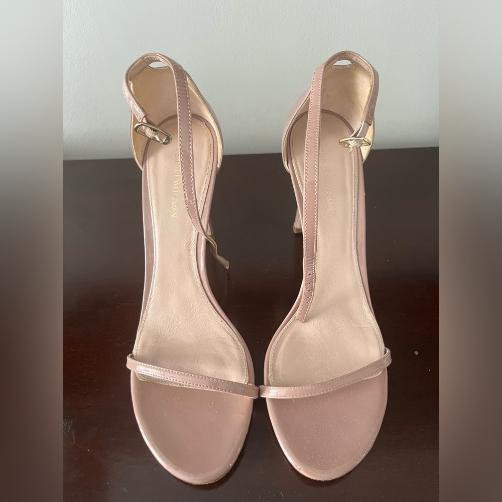 Stuart Weitzman Nudistrong strap sandal in beige (size 41)